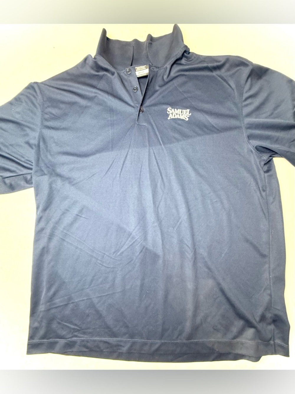 NIKE Golf Dri-Fit Navy Blue Polo Shirt Men’s XL Short Sleeves Samuel Adams Beer